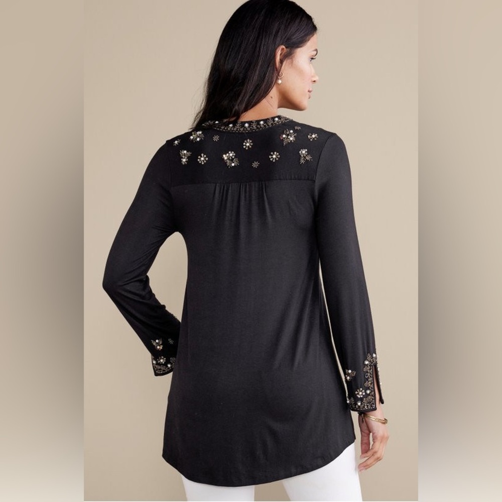 Soft Surroundings “Festa” Embellished Tunic - Picture 2 of 9